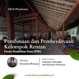 Pembinaan dan Pemberdayaan Kelompok Rentan